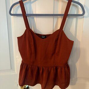 Express - Burnt Orange Peplum Tank, size S